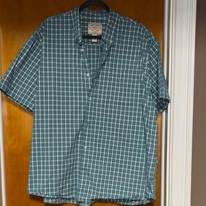 St. John's Bay Teal Plaid Casual Shirt